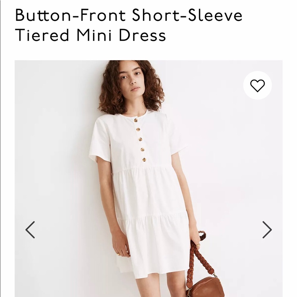 Madewell Button Front Tiered mini Dress Xxs